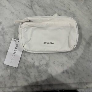 Athleta White and Beige Crossbody Bag